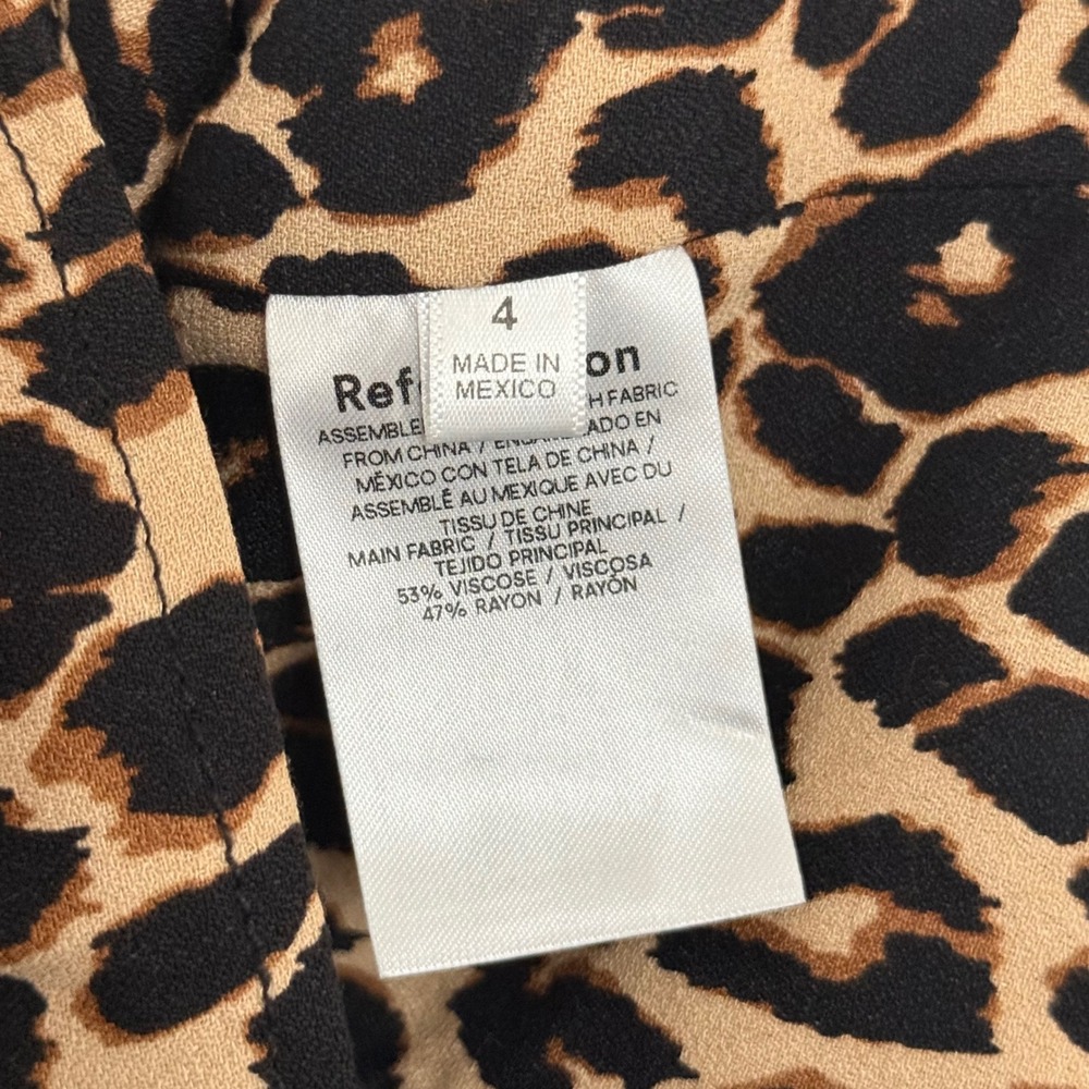 Reformation Demi Square Neck Long Sleeve Top in Cheetah Print - 4 - Picture 5 of 5